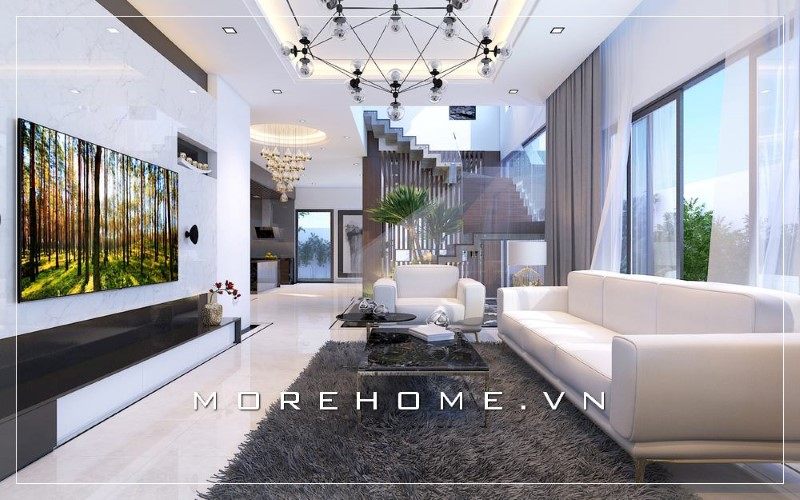 +17 phòng khách biệt thự thiết kế theo phong cách hiện đại đẹp